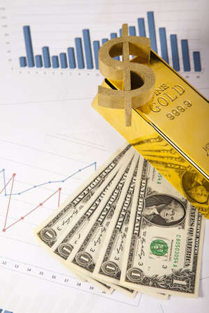 Finance Concept, Gold barの写真素材