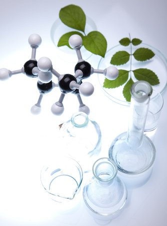Experimenting with flora in laboratory 