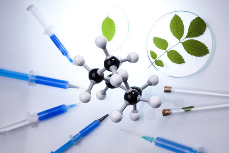 Experimenting with flora in laboratory 
