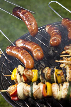 Closeup of meat on grillの写真素材