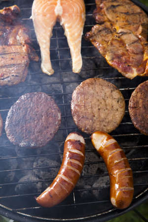 Barbecue a hot summer evening, Grilling の写真素材
