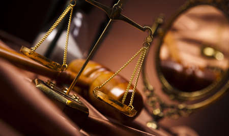 Judges wooden gavelの写真素材