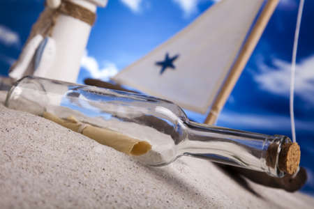 Bottle with help messageの写真素材