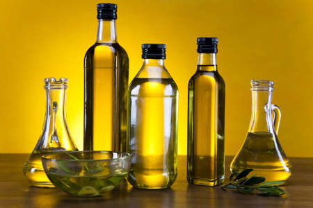 Olive oil bottlesの写真素材