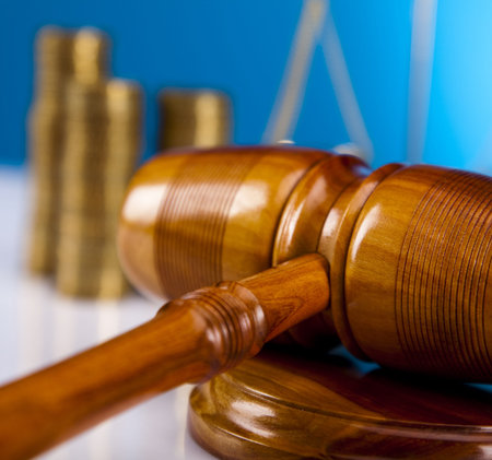 Justice concept and money