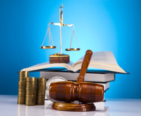 Law and justice concept, wooden gavel