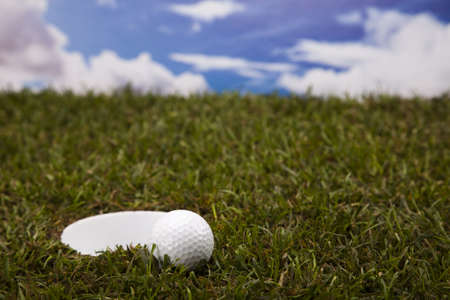 Thumbs up on golfの写真素材