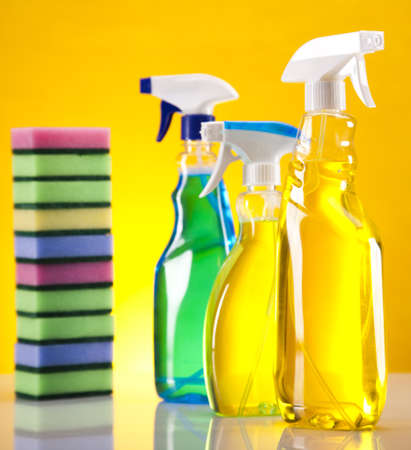 Set of cleaning products の写真素材