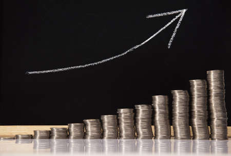 Business concept, Pig bank and money coinの写真素材