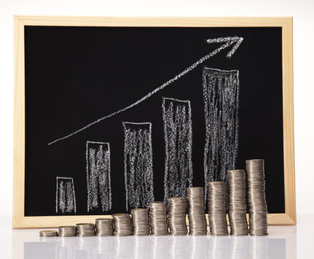 Chart made by coin の写真素材