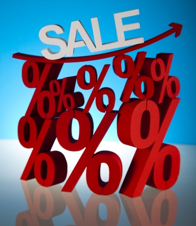 Sales or finance concept, Percentの写真素材