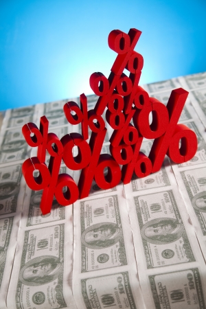 Concept of discount, Percent sign の写真素材