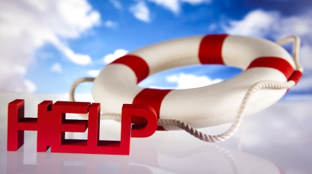Lifebuoy and help conceptの写真素材