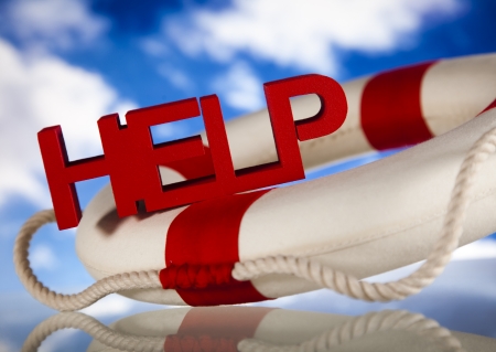 Lifebuoy and help conceptの写真素材