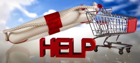 Lifebuoy and help conceptの写真素材