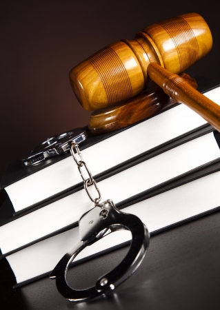 Handcuffs, Legal gavel の写真素材