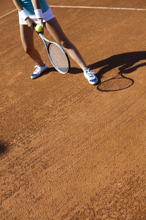 Playing tennisの写真素材