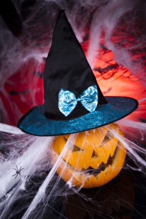 Funny face pumpkin, Halloweenの写真素材