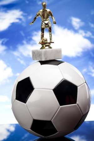 Black and white soccer ballの写真素材