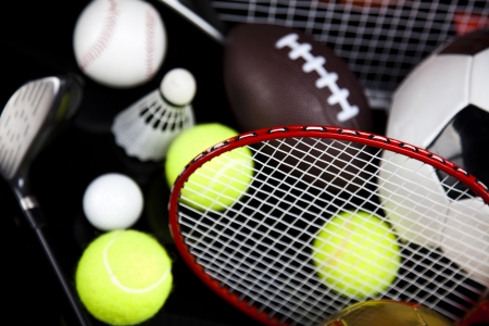 Assorted sports equipmentの写真素材