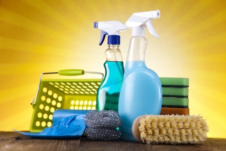 Cleaning products and sunshineの写真素材