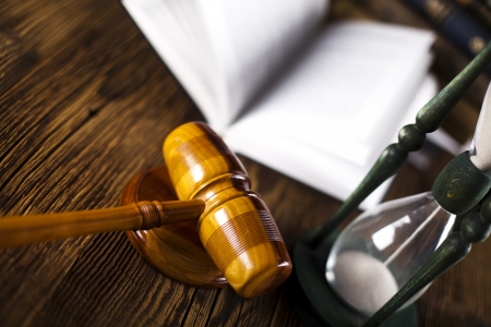 Legal gavel on a law book の写真素材