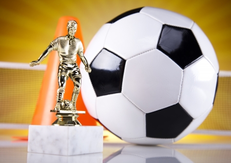 Black and white soccer ballの写真素材