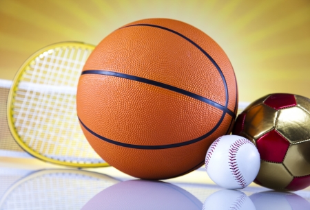  Four Sport, a lot of balls and stuff の写真素材