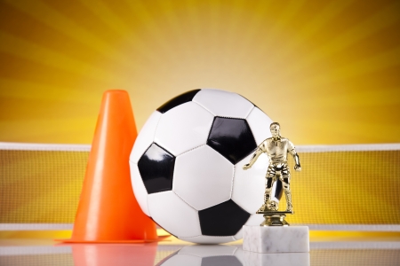 Soccer ball and sunshineの写真素材