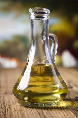 Carafe with olive oil の写真素材
