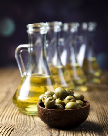 Carafe with olive oil の写真素材