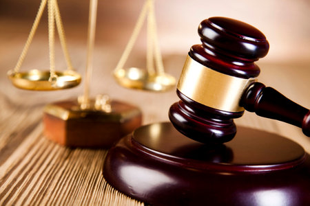 Scales of justice, gavel and law bookの写真素材