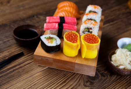 Sushi traditional japanese food の写真素材