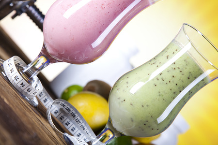 Healthy diet, protein shakes, sport and fitness の写真素材