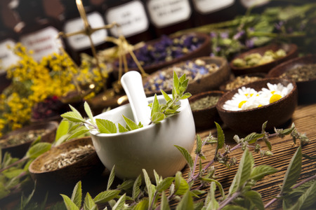 Alternative medicine, dried herbsの写真素材