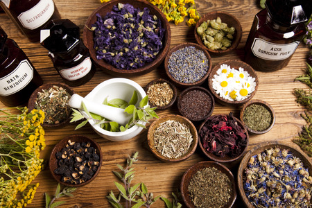 Alternative medicine, dried herbsの写真素材