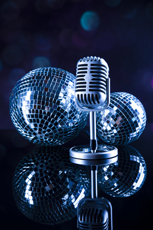 Disco Ball, Microphoneの写真素材