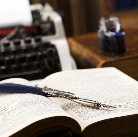 Old book, penの写真素材