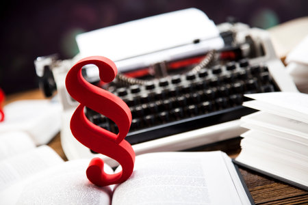 Vintage typewriter on old book
