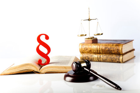 Wooden gavel barrister, justice concept, paragraph
