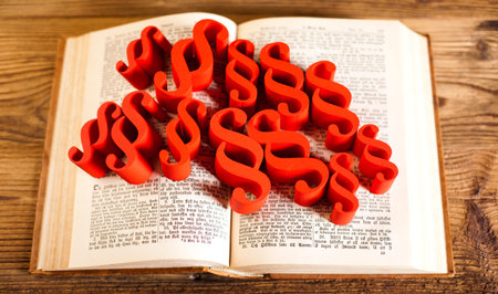 Law book with paragraphs