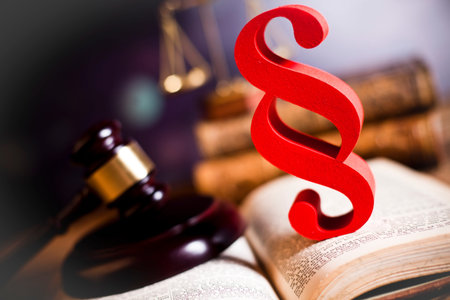 Paragraph, law and justice concept, wooden gavel