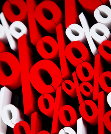 Finance concept, Percent, natural colorful toneの写真素材