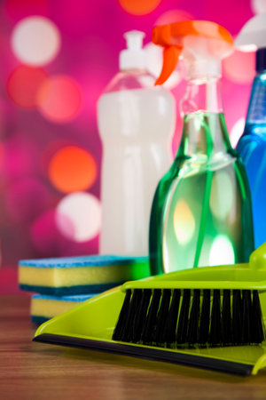 Cleaning products, home work colorful themeの写真素材