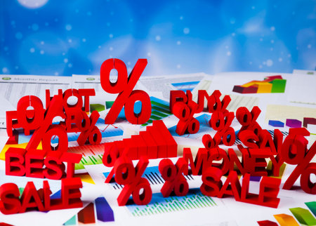 Symbol percent, Concept of discountの写真素材