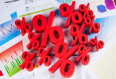 Finance concept, Percent, natural colorful tone
