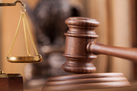 Wooden gavel barrister, justice concept, legal systemの写真素材