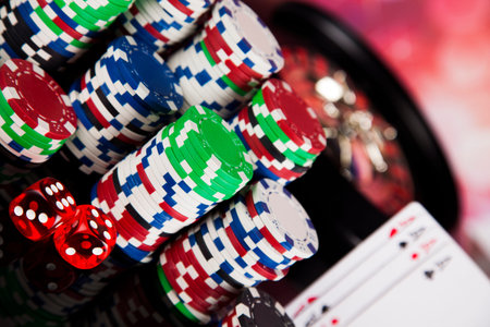 Poker Chips on a gaming concept