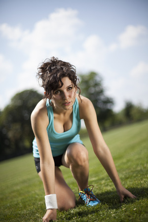 Running woman, Training and healthy lifestyleの写真素材