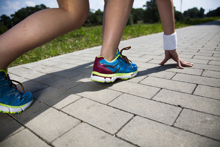 Young fitness woman running, Training and healthy lifestyleの写真素材